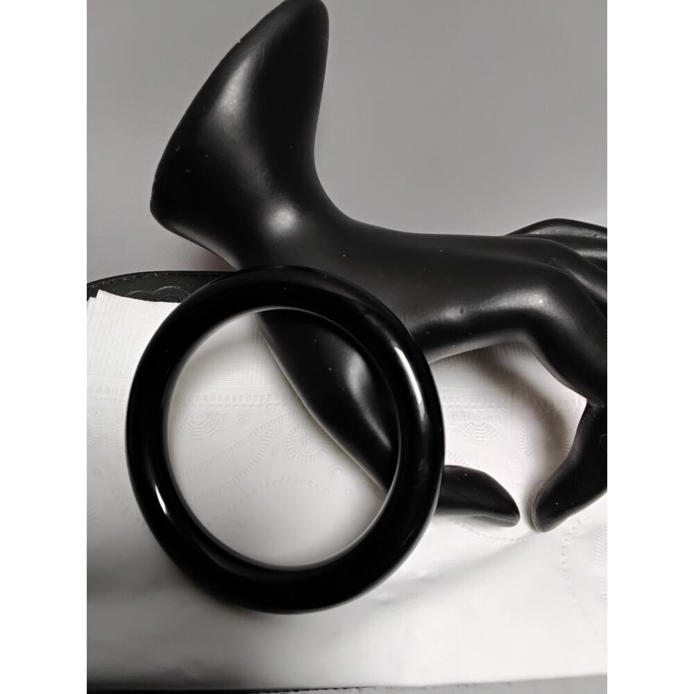 Black Jet or Black Onxy  vintage bracelet Bangle